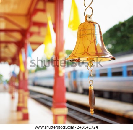 The bell is at the station Hua Hin in Thailand. It is a popular tourist attraction of Thailand.