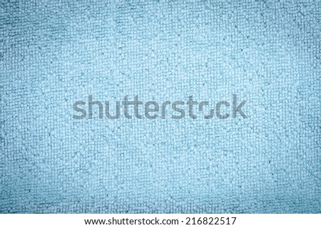 Blue natural plush terry cloth turkish bath / beach towel, textured fabric macro background closeup texture