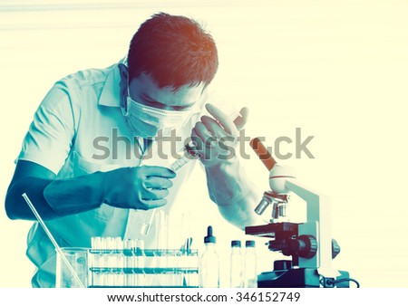 The testing and research analytical laboratories.Scientific equipment