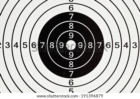 Paper target with black and white circles for shooting airguns