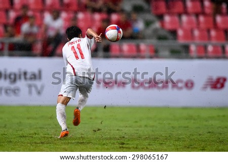 BANGKOK THAI JULY 14 :PINYO of Thai All Stars runs for the ball during the international friendly match Thai All Stars and Liverpool FC at Rajamangala Stadium on July14,2015 in,Thailand.