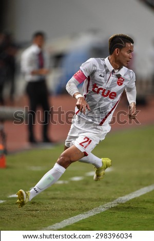 BANGKOK THAILAND JULY 14 :Sanrawat Dechmitr of Thai All Stars in action during the international friendly match Thai All Stars and Liverpool FC at Rajamangala Stadium on July14,2015 in,Thailand