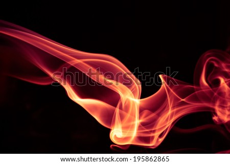 Fire Red abstract smoke design on black background