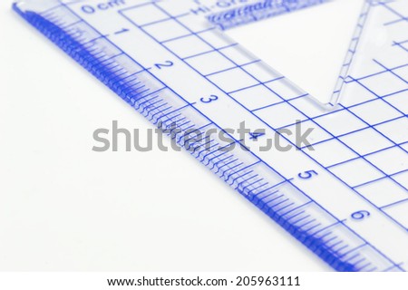 Geometry ruler macro isolated white background