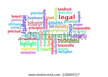 Ethics in words background