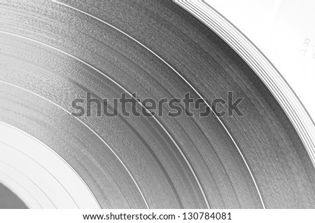 Vinyl disc (inversion). Step between the grooves in vinyl, and its apparent width, is defined by the recorded sound