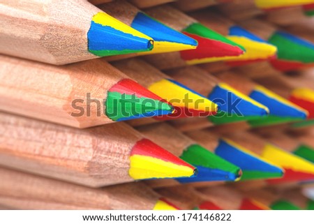 Pencils with multicolored leads.