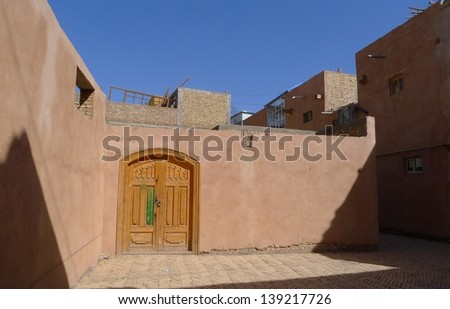 High platform residential area in the old town of Kashgar, Xinjiang, China