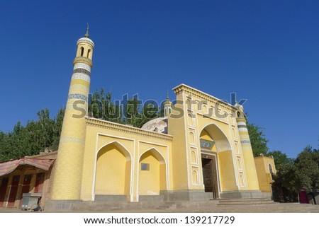 Id Kah Mosque, the famous islamic mosque in Kashgar, Xinjiang, China