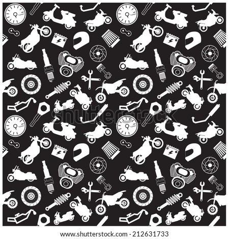 Motorcycle background pattern and icon Motorcycle background pattern and icon