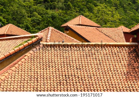 View of tile roofs house