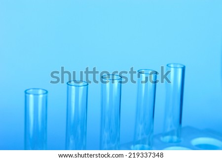 Science and Medical Research Test Tubes. Light from fluorescent