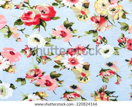 Flowers design seamless pattern on fabric background