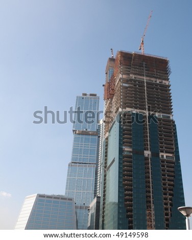 skyscraper develop on sky background