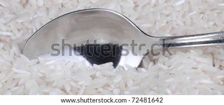 rice food background and teaspoon