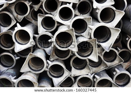 background of metallic tubes pattern