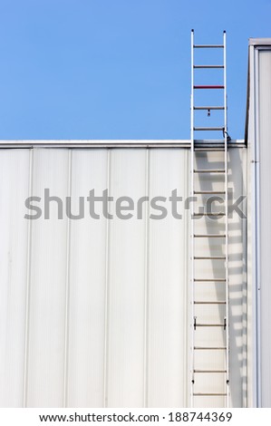 safety ladder on industrial facade
