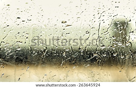 abstraction with raindrops on window