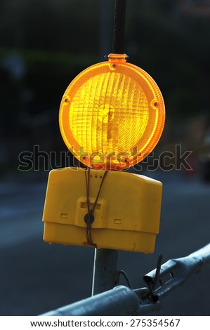 traffic yellow light signal for caution