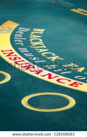 Blackjack table in a cruise ship casino