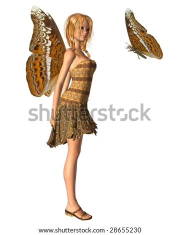 Admiral Butterfly Fairy - 1 Stock Photo 28655230 : Shut