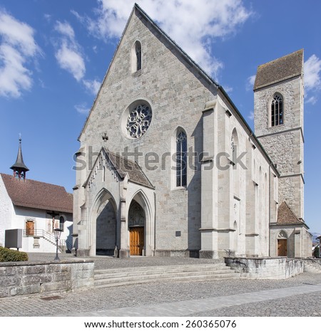 Saint John\'s parish church (German: Stadtpfarrkirche St. Johann) in Rapperswil, Switzerland.