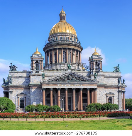 Saint Isaac\'s Cathedral in Saint Petersburg, Russia.