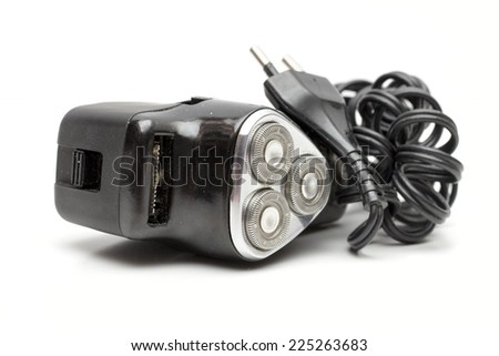 electric shaver on the white background
