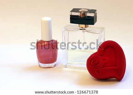Nail polish, perfume and jewelry box