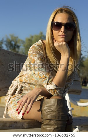 Beauty girl portrait, young fresh woman, face, long hair . Lake Palic in Vojvodina, Serbia.