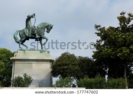 Greece, Kavala, bronze equestrian statue of mehmet ali