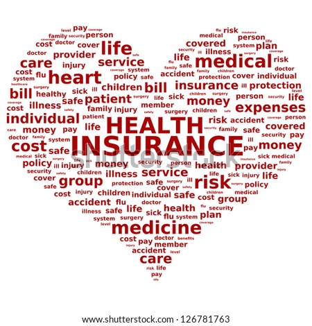 Health insurance concept. Tag cloud.
