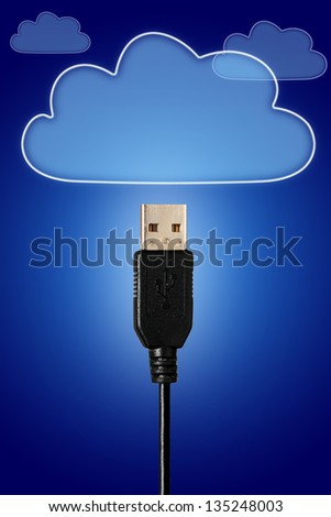 Cloud computing concept. Photo collage.