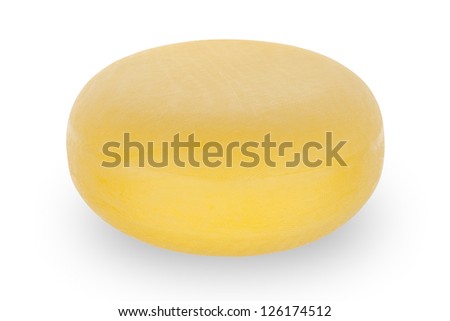 Cheese with shadow isolated on white. Clipping path included to remove object shadow or replace.
