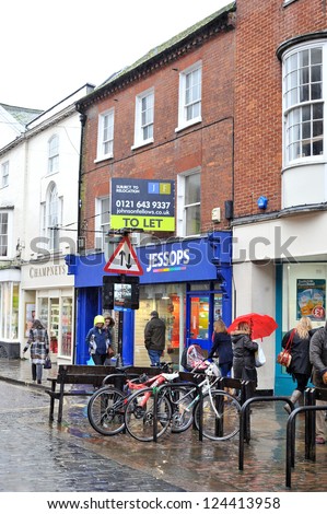 CHICHESTER, ENGLAND - JANUARY 12: National camera retailer Jessops closes its doors on all shops after falling into administration on January 12, 2013 in Chichester, England