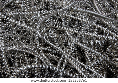 Metal shavings of stainless steel