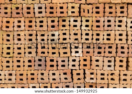 close up Brick Construction material prepare for Construction