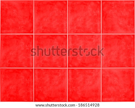 red square Tile glossy mosaic Earthenware material in bathroom  background