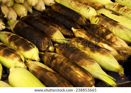 Roasted corn on the grill,Special foods