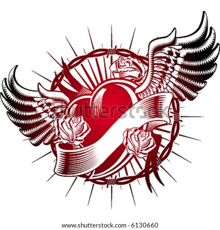 Logo Design Banners on Flying Heart With Banner Stock Vector 6130660   Shutterstock