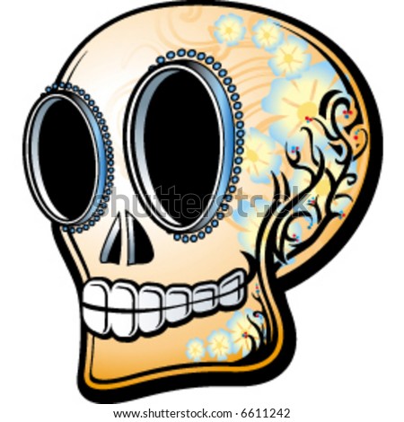 mexican skull tattoo. stock vector : mexican skull