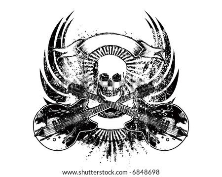 stock vector rock n roll emblem