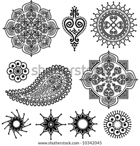 Tattoo Design on Indian Designs Stock Vector 10342045   Shutterstock