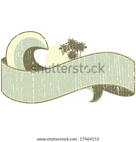 hawaiian islands vector. stock vector : hawaiian wave ribbon