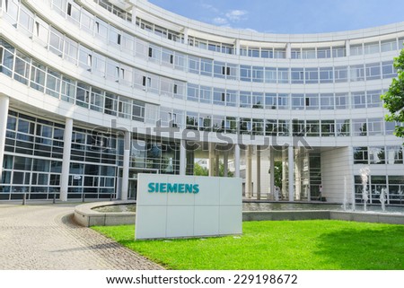 Munich, Germany - September 04, 2014: New headquarters office building of Hi-Tech company Siemens AG. This is a biggest scientific research and production center.