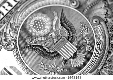 1 dollar bill us. of a US one dollar bill