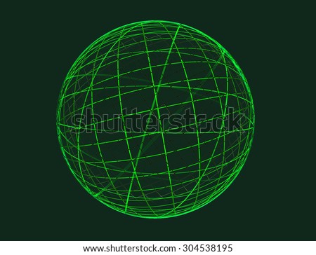 Abstract fractal green globe on light background for logo, design concepts, web, prints, posters.