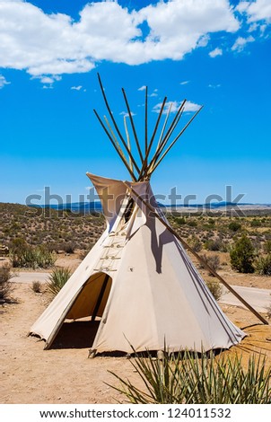 A Ti pi tee pee or tepee - Indian tent in the desert