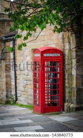 A traditional red Phone Box in England