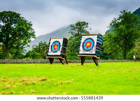 Two Archery targets in a field